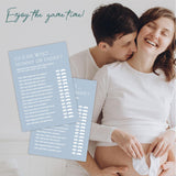 Minimalism Baby Shower Game Kits - Guess Who Mommy Or Daddy - Mist Blue - 30 Fill In Style Game Cards Each Set, Gender Reveal, Baby Announcement, Party Favor & Decor - B03