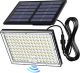 Solar Motion Sensor Flood Light 113 LED Cool White Waterproof Dusk to Dawn Security Light