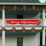 Merry Christmas Outdoor/Indoor Xmas Decorations - Party Banners For Porch, Railing, Fence & Yard - Festive Clearance