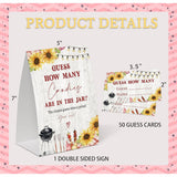 Bbq Guess How Many Candies Are In The Jar Game For Baby Shower, Pack Of One 5X7 Sign And 50 Guessing Cards, Backyard Baby Shower Decoration, Gender Neutral Party Supplies - Gc04