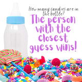 Guess The Candy Baby Shower Game Large Plastic Piggy Bank Bottle (Blue)