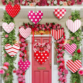 12 Pcs Large Valentine'S Day Decorations Heart Hanging Decor 12'' And 10'' Red Pink White Tree Ornaments Plastic Love Tags With String Outdoor Lawn Yard For Valentine'S Day Wedding Party