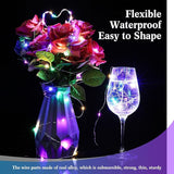 50 Pack Battery Operated Rainbow Fairy Lights 7FT 20 LED String Lights 3 Modes Waterproof Twinkle Lights for DIY Wedding Party Decor