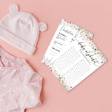 Wild Floral Baby Shower Game - Baby Alphabet,Prediction And Advice - 2 Games, 30 Pcs Double Sided Theme Game Cards For Boy Girl, Gender Reveal Games, Baby Shower Favor And Decorations - A03
