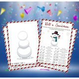 Roll A Snowman Game, Christmas Party Games, Christmas Dice Game, Christmas Party Supplies, For Christmas Activities & Family Party Games, Winter Activity, 25 Game Cards-1