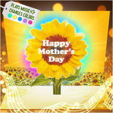Mothers Day Card W/ Lights & Music - Pop Up Mothers Day Card For Wife, Happy Mothers Day Card From Husband, Mothers Day Card From Daughter, 1 Mothers Day Pop Up Card Greeting Card (Sunflower)