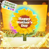 Mothers Day Card W/ Lights & Music - Pop Up Mothers Day Card For Wife, Happy Mothers Day Card From Husband, Mothers Day Card From Daughter, 1 Mothers Day Pop Up Card Greeting Card (Sunflower)