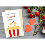 Funny Popped Into My Life Card, Food Pun Love Valentine'S Day Gift, Cute Anniversary Card For Him Her Popcorn Loving