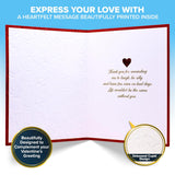 Red Foil Embossed 5X7In Handmade Individual Valentines Card With Heart Cutout, With Envelope And Stickers For Wife Or Husband, Printed Message Inside - Anniversary, Gifting And Mailing