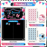 49Pcs Gender Reveal Party Games, Burnouts Or Bows Theme Baby Gender Reveal Voting Board Sign,Boys Girls Burnouts Or Bows Voting Stickers, He Or She, Decorations For Boy Or Girl Baby Shower