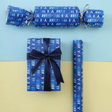 Birthday Wrapping Paper Roll-17 Inches X 32.8 Feet, Blue Happy Birthday Design, 1 Roll