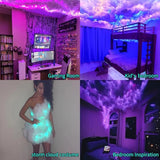 3D Thunder Cloud LED Ceiling Lights Music Sync Multicolor Gaming Room Decor