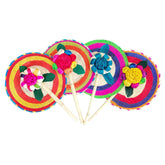 - 13? Multicolor Palm Hand Fans 4 Pack - Wedding Hand Fans For Guests, Handmade Wicker Floral Fans With Large Flower - Boho Wedding Favors Bulk, Mexican Wedding Decorations
