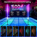 6 Pack 4FT RGB Tube Lights with Stands 5000mAh Battery Powered Neon Light Bars with Bag