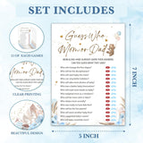 Baby Shower Games, Who Mommy Or Daddy Game, Bear Themed Blue Baby Shower Games Card For 25 Players, Gender Neutral Party Ideas Favors, Boys Party Decorations Supplies-A03