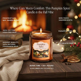 Pumpkin Candle 8Oz Jar, Pumpkin Spice Candles, Fall Candles, Fall Scented Candles, Natural Soy Candle Non Toxic, Long Burning, Refillable 8 Oz Glass Jars