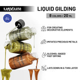Liquid Gold Leaf Paint - Alcohol Based Fast Drying Rich Gold Liquid Leaf, 0.68 Fl Oz (20 Ml)