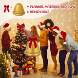 2 Pcs Giant Inflatable Christmas Balls With Bows - 22 Inch Outdoor Jingle Bells Pvc Xmas Ornaments For Garden Yard Patio