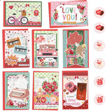 24 Pack Cute Valentine'S Day Cards With Envelopes And Stickers, Boxed Valentine Cards For Couples, Friends, Family, Kids, 8 Assorted Designs, 4X6 Inch