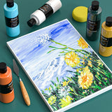 18 Colors Large Acrylic Paint Set, 8.45Oz/250 Ml Artist Painting Supplies Bulk Non-Toxic For Multi Surface Canvas Wood Fabric Leather Cardboard Paper Crafts Rock Window Hobby With Color Wheel