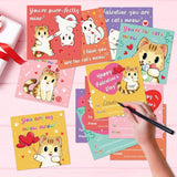 Cat Valentines Day Cards For Kids Classroom 30Pcs Kids Valentines Day Cards With Envelopes Kitten Valentine Exchange Cards Valentines Day Greeting Cards For Girls Boys Classroom Gift Exchange