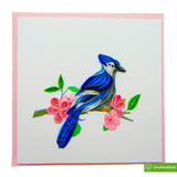 Blue Jay, Quilling Card 3D,Unique Dedicated Handmade, Design Greeting Card For Birthday, Valentine'S Day, Mothers Day, Spring, Fathers Day, Graduation, Wedding, Anniversary, All Occasion,6"X6"