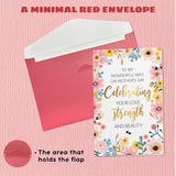 Mothers Day Card For Wife - Happy Mothers Day Card For Wife From Husband - Religious Flowers 1St First Mother'S Days Cards For Pregnant Mom - Single 5.3''X 8'' Folded Cards With Red Envelope