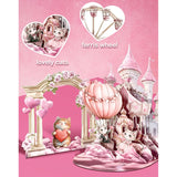 Pink Couple Cats Pop Up Card - 3D Castle Cute Funny Valentine’S Day Card For Her, Romantic Lovely Cat Gift For Kids Girls Girlfriend Wife In Anniversary Birthday Wedding All Occasion