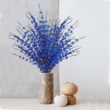 10 Pcs 29.5’’ Long Artificial Jasmine Flowers Tall Fake Flower Bouquet Faux Jasmine Plants Dry Branches For Wedding Home Party Office Hotel Restaurant Kitchen Decoration?Blue?