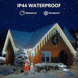 32.8FT Smart Color Changing Icicle Lights 100 LED 20 Tube Waterproof Connectable Outdoor Christmas Lights