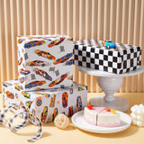 Race Car Wrapping Paper Rolls - Birthday Wrapping Paper For Kids Boys Autodrome Set Perfect For Party, Celebrating, Baby Boy Present Packing– 3 Rolls - 17 Inch X 120 Inch Per Roll