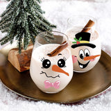Diy Snowman Face Stickers For Crafts, Christmas Decals For Cups Ornaments Glass Balls Refrigerator Water Bottles