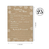 Snowflakes Prediction And Advice Cards - Pack Of 25 - Winter Wonderland Gender Reveal Baby Shower Game Wishes For Mommy & Daddy Message Baby It’S Cold Outside Activity Keepsake Frost Holiday G782-Pdav