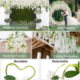 60 Branches Wisteria Hanging Flowers, Artificial White Wisteria Flowers Garland For Wedding Arch Ceremony Party Garden Home Backdrop Decor