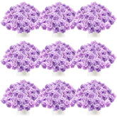 100 Pcs Hydrangea Artificial Flowers Bulk 7.48 Inch Artificial Hydrangeas With Removable Stems Faux Flowers Wedding Decor For Home Garden Party Decoration Diy Project (Lavender)