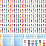 560 Pcs Mini Acrylic Paint Set 40 Set 12 Colors Washable Paint Strips Bulk 40 Flat Brushes 40 Pointed Brushes Valentines Party Gift For Art Birthday Party Favors Craft Supplies(3Ml)