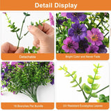 Artificial Hanging Flowers For Outdoors, 2 Pcs Fake Hanging Plant Spring Summer Decor, Uv Resistant No Fade Faux Silk Daisy Flower For Planter Front Door Porch Patio Yard Garden(Double Purple)