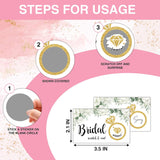 Bridal Shower Scratch Off Game Cards - Glitter Diamond Ring - Greenery Floral Wedding Shower Ideas - Bride Shower Party Activities & Supplies - Bachelorette/ Engagement Party Decorations - 50 Pack(04)