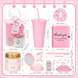 68Pcs Baby-Shower Prizes, 6 Sets Baby-Shower Favors Gifts For Game Winners Including Plastic Tumbler Notebook Scented Candles Pen Mirrors With Hair Brushes Bracelet Gift Bag For Wedding Bridal Favors