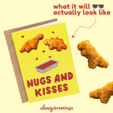 Funny Birthday Card For Him Her | Funny Anniversary Cards For Husband Wife | Naughty Dirty Inappropriate Valentine'S Day Card | Dino Nugs And Kisses Card