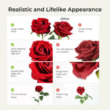 154Pcs Red Roses Artificial Flowers - Realistic Faux Red Roses For Wedding Wedding, Table Centerpiece, Home Party, Valentine'S Day, Mother'S Day, Anniversary Decorations