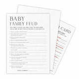 Baby Family Feud Game Kits For Baby Shower - Minimalism Pearl White - 30 Fill In The Blank Game Cards With 1 Answer Card Each Set, Gender Reveal, Gender Neutral?Party Favor & Supplies - A05