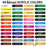 86-Piece Acrylic Painting Kit With Tabletop Easel, 48 Colors Acrylic Paint Set, Paint Brush Set & Case, Brush Basin & Art Apron, Complete Art Supplies Painting Set For Adults, Artists, Beginners