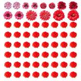 60Pcs Mini Faux Flower Heads Small Artificial Tiny Fake Silk Fabric Roses Flower Heads Bulk For Crafts Diy Graduation Cap Party Home Wedding Decor (Red)