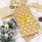 Christmas Wrapping Paper, 3 Mini Rolls White Gold Gift Wrapping Paper 17In X 120In, Metallic Solid Gold Wrapping Paper With Polka Dots Merry Christmas Design For New Year Holiday Birthday