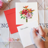 Unique Quilling Card - Tropical Hibiscus Bouquet Design | Handmade Greeting Card For Birthday, Anniversary, Christmas, Mother’S Day, Thank You, Friends & Loved Ones