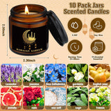 10 Pcs Eid Mubarak Scented Soy Candle 3.5 Oz Ramadan Scented Candle Muslim Islamic Party Favors Gifts Glass Jar Candles For Eid Holiday Celebration Decorations (Dark Brown,Pattern)