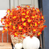 24 Pcs Fake Fall Flowers For Outdoors Uv Resistant Artificial Fall Flowers Faux Fall Plants Decorations For Outside Home Porch Planter Patio Window Box Fall Decor