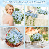 8 Pcs Peony Artificial Flowers Fake Silk Hydrangea Bouquet Elegant Peony Flowers For Wedding Decoration Faux Realistic Floral For Home Party Table Centerpieces Arrangement (Blue)