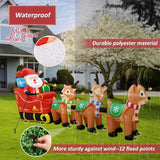 12 Ft Christmas Inflatables Outdoor Decorations Giant Blow Up Yard Decorations Inflatable Santa Claus On Sleigh And 3 Re
